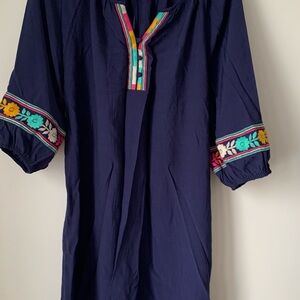The Pioneer Woman Navy Tunic with Embroidery